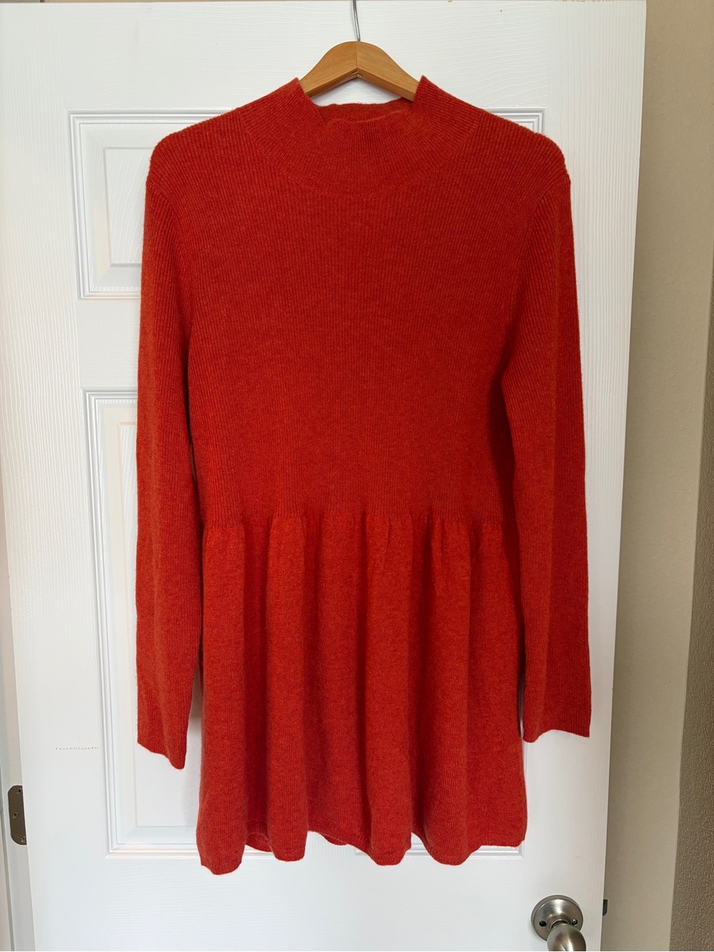 Neiman Marcus 100% Cashmere Tunic Sweater 1X Burnt Orange Fall Autumn A15